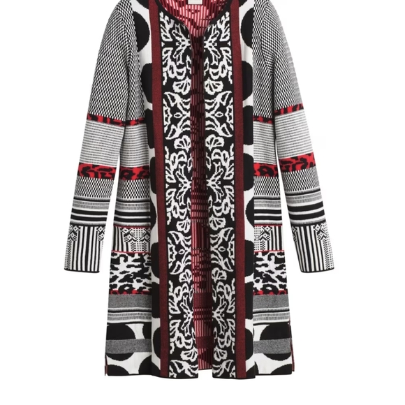 Chico's Natasha Cardigan Sweater, Mixed Pattern - Picture 12 of 13